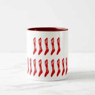 Merry Christmas Stocking Typography Quote Tweekleurige Koffiemok