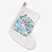 Merry Christmas Stocking, Unicorn Grote Kerstsok (Voorkant (Hangend))
