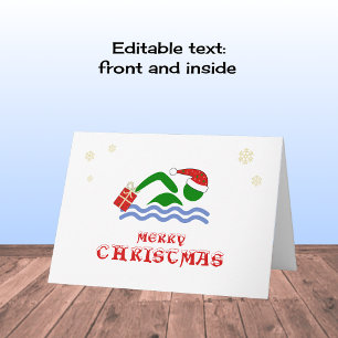Merry christmas swimmer: cadeau feestdagen kaart