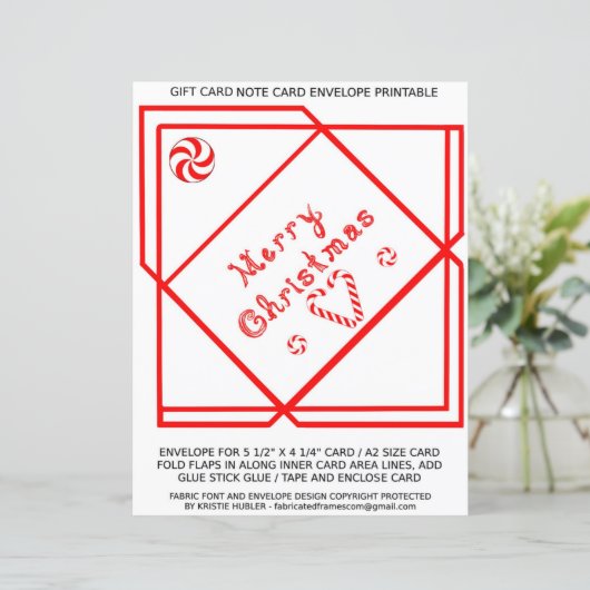 Merry Christmas Swirl Gift Card A2 Envelope paper (Staand voorkant)