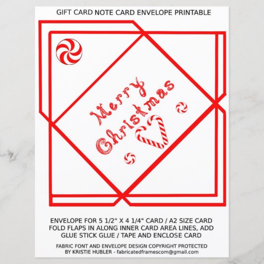 Merry Christmas Swirl Gift Card A2 Envelope paper (Voorkant)