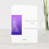 Merry Christmas - Swirl Tree Paarse Feestdagen Kaart (Achterkant)