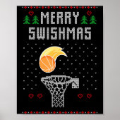 Merry Christmas Swishmas Basketball Xmas Gift Ugly Poster (Voorkant)