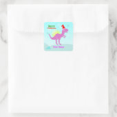Merry Christmas T-Rex Dinosaur Naam Stickers (Tas)