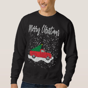 Merry Christmas T-shirt Red Truck Christmas Tree S