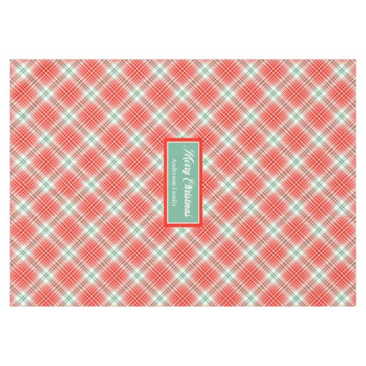 Merry Christmas Tablecloth Monogram Gift Idea Tafelkleed (Voorkant (Horizontaal))