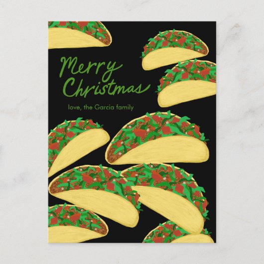 MERRY CHRISTMAS Taco Avalanche Delicious Custom Briefkaart (Voorkant)