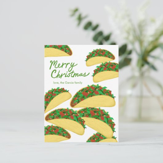 MERRY CHRISTMAS Taco Avalanche Delicious Custom Briefkaart (Staand voorkant)