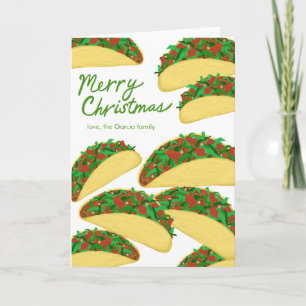 MERRY CHRISTMAS Taco Avalanche Delicious Custom Feestdagen Kaart