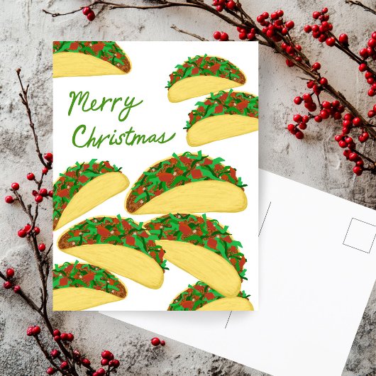MERRY CHRISTMAS Taco Avalanche Delicious XMAS Briefkaart