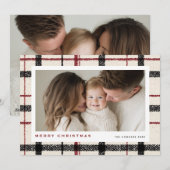 Merry Christmas Tartan Plaid Background Feestdagenkaart (Voorkant / Achterkant)