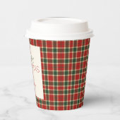 Merry Christmas Tartan Plaid Custom Papieren Bekers (Links)