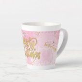 Merry Christmas Tasse - Gold & Rosa Design Latte Mok (Rechterhoek)