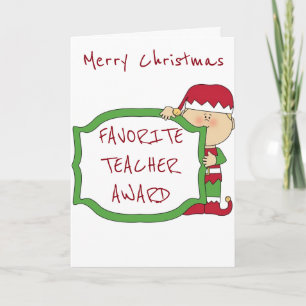 MERRY CHRISTMAS ****TEACHER**** AND HIS/HER AWARD FEESTDAGEN KAART