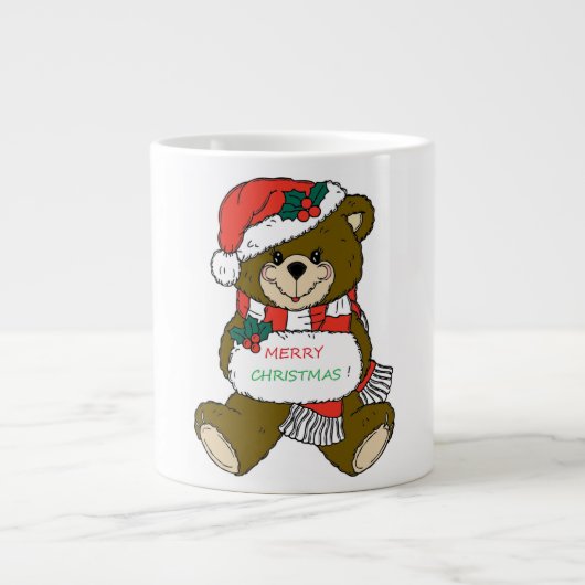 "MERRY CHRISTMAS" TEDDY BEAR GROTE KOFFIEKOP (Voorkant)