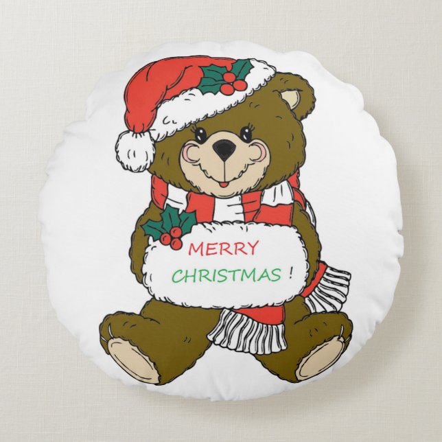 "MERRY CHRISTMAS" TEDDY BEAR ROND KUSSEN (Voorkant)