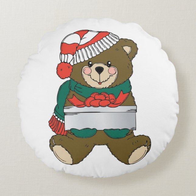 "MERRY CHRISTMAS" TEDDY BEAR ROND KUSSEN (Voorkant)
