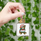 "MERRY CHRISTMAS" TEDDY BEAR SLEUTELHANGER (Hand)