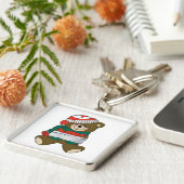 "MERRY CHRISTMAS" TEDDY BEAR SLEUTELHANGER (Zijkant)