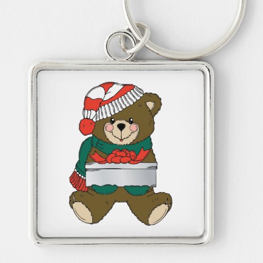 "MERRY CHRISTMAS" TEDDY BEAR SLEUTELHANGER (Voorkant)