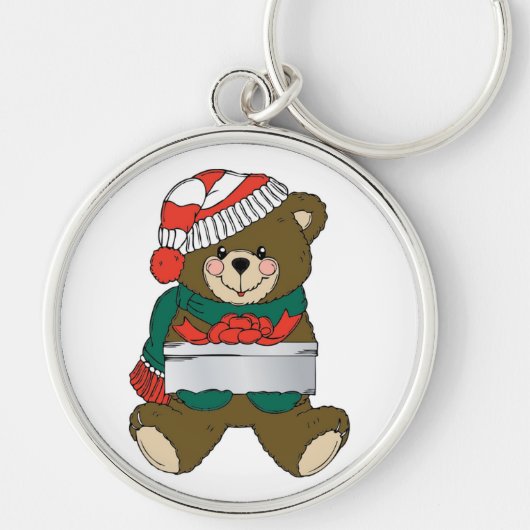 "MERRY CHRISTMAS" TEDDY BEAR SLEUTELHANGER (Voorkant)