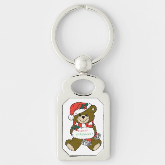 "MERRY CHRISTMAS" TEDDY BEAR SLEUTELHANGER (Voorkant)