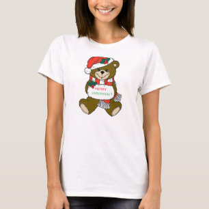 "MERRY CHRISTMAS" TEDDY BEAR T-SHIRT