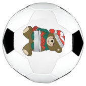 "MERRY CHRISTMAS" TEDDY BEAR VOETBAL (Gedraaid)