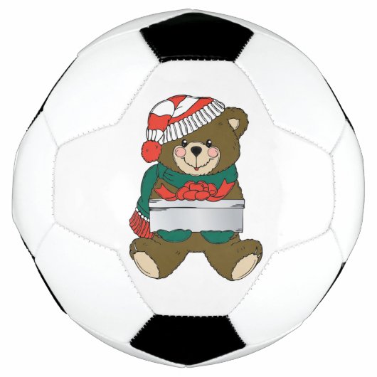 "MERRY CHRISTMAS" TEDDY BEAR VOETBAL (Voorkant)