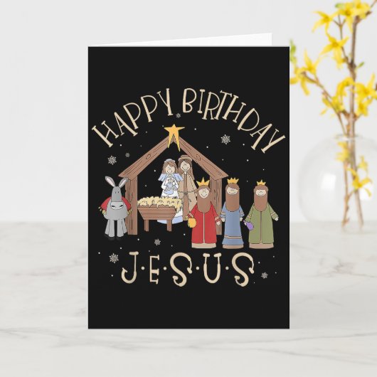 Merry Christmas Tee Uni-christian Family Group Chi Kaart (Gele Bloem)