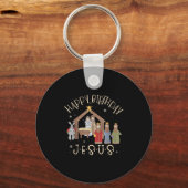 Merry Christmas Tee Uni-christian Family Group Chi Sleutelhanger (Voorkant)