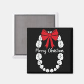 Merry Christmas Teeth Wreath Dental Christmas Shir Magneet (Voorkant / Achterkant)