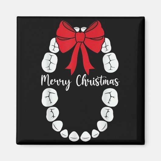 Merry Christmas Teeth Wreath Dental Christmas Shir Magneet (Voorkant)