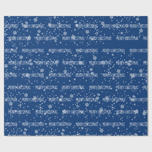 MERRY CHRISTMAS-tekst in sneeuwvlokken Cadeaupapier (Vlak)