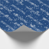 MERRY CHRISTMAS-tekst in sneeuwvlokken Cadeaupapier (Hoek)