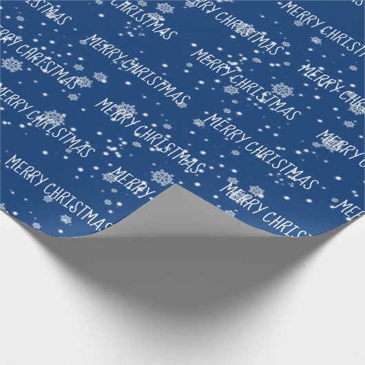 MERRY CHRISTMAS-tekst in sneeuwvlokken Cadeaupapier (Hoek)