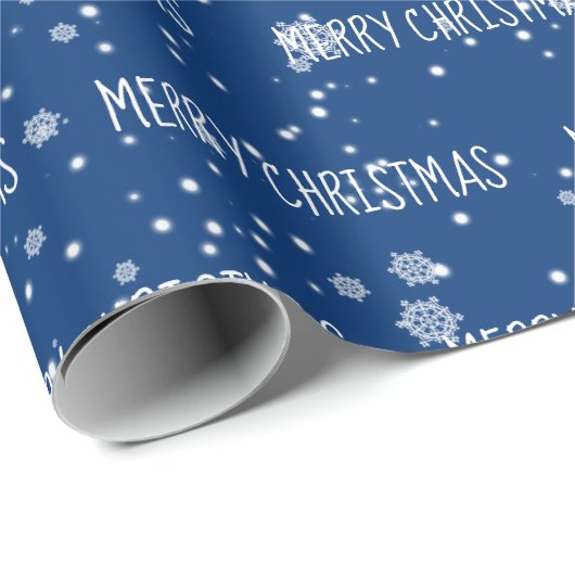 MERRY CHRISTMAS-tekst in sneeuwvlokken Cadeaupapier (Rol Hoek)