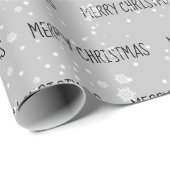 MERRY CHRISTMAS-tekst in sneeuwvlokken Cadeaupapier (Rol Hoek)