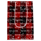 MERRY CHRISTMAS-tekst in sneeuwvlokken Medium Cadeauzakje (Achterkant)