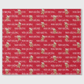 MERRY CHRISTMAS-tekst met Gingerbrood Man Cadeaupapier (Vlak)
