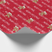 MERRY CHRISTMAS-tekst met Gingerbrood Man Cadeaupapier (Hoek)