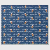 MERRY CHRISTMAS-tekst met Gingerbrood Man Cadeaupapier (Vlak)