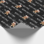 MERRY CHRISTMAS-tekst met Gingerbrood Man Cadeaupapier (Hoek)