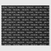 MERRY CHRISTMAS-tekst met sneeuwvlokken Cadeaupapier (Vlak)