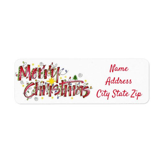**MERRY CHRISTMAS** TERUGADRES LABEL (Voorkant)