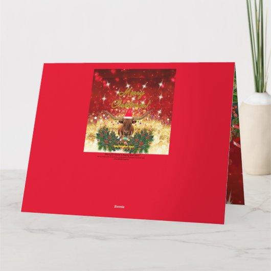 MERRY CHRISTMAS Texas LongHorn Style! Kaart (Achterkant)