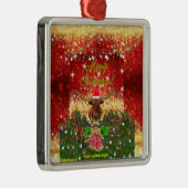 MERRY CHRISTMAS! Texas LongHorn Style! Metalen Ornament (Rechts)