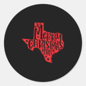 Merry Christmas Texas  Ronde Sticker (Voorkant)