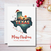 Merry Christmas Texas State Retro gepersonaliseerd Feestdagenkaart