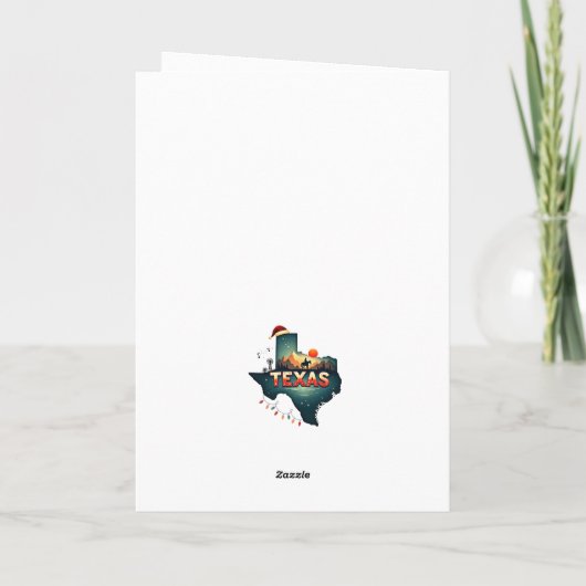 Merry Christmas Texas State Retro gepersonaliseerd Kaart (Achterkant)